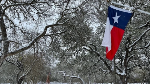 Postal de nieve en Texas.
