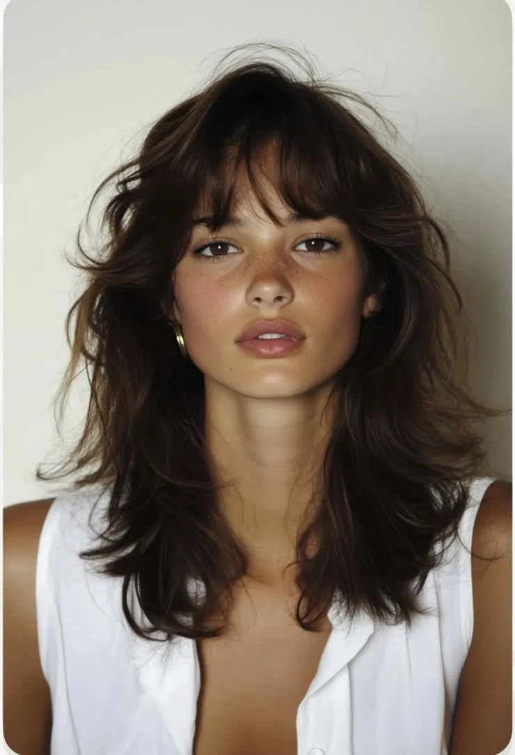 Corte modern shaggy con flequillo de cortina