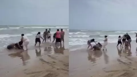 Captan pelea en playa Isla del Padre