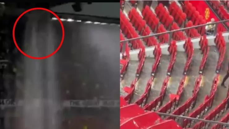 Lluvia en estadio de Manchester United