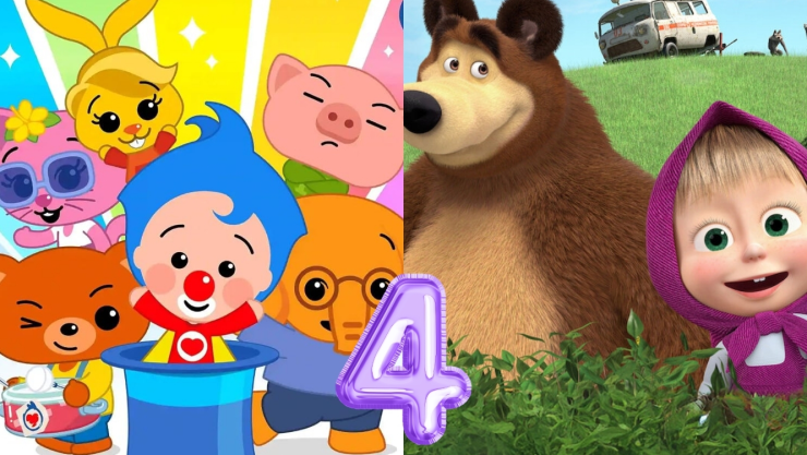 4 capítulos de Plim Plim y Masha y el Oso para aprender a lavarse los dientes