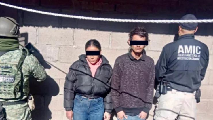 Gloria Guadalupe “N” y César Telésforo “N”, detenidos por trata de personas y corrupción de menores en Nogales, Sonora.