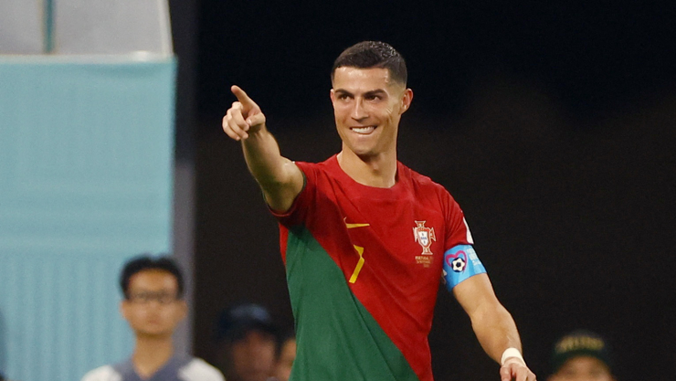 Cristiano Ronaldo celebra un gol con Portugal en Qatar 2022