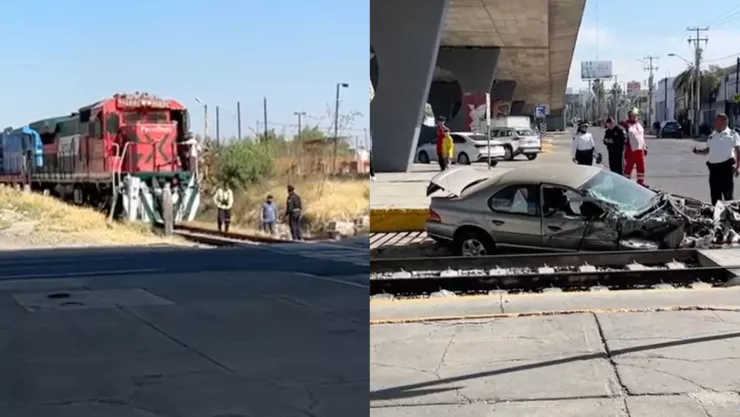 Accidente en Aguascalientes Vehículo es arrastrado por el tren en la colonia México hoy 5 de enero