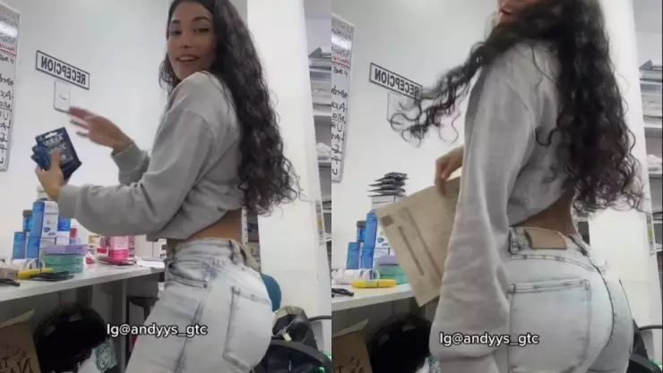 Empleada de farmacia aumenta ventas con baile.