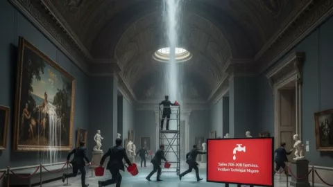 Emergencia en el Louvre: una fuerte fuga de agua obliga a cerrar salas y pone en riesgo obras históricas