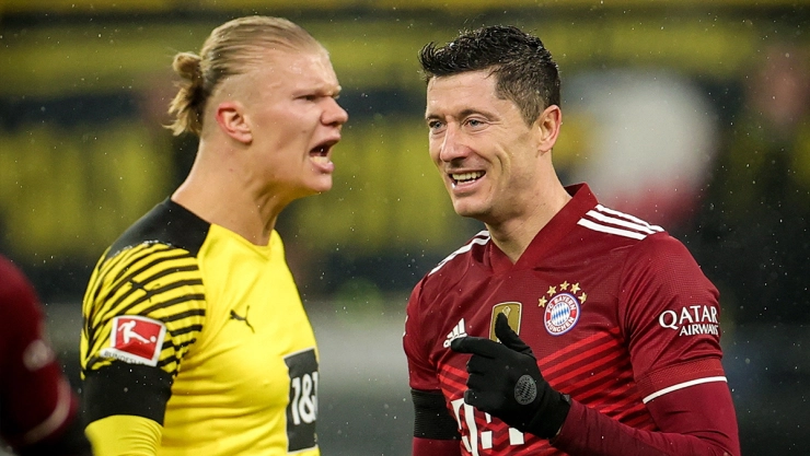 Erling Haaland y Robert Lewandowski