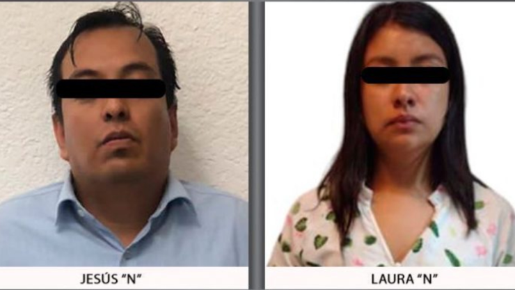 Jesús “N” y Laura “N”, pareja que agredió a una maestra del Colegio “Frida Kahlo”, en el municipio de Cuautitlán Izcalli, Edomex.