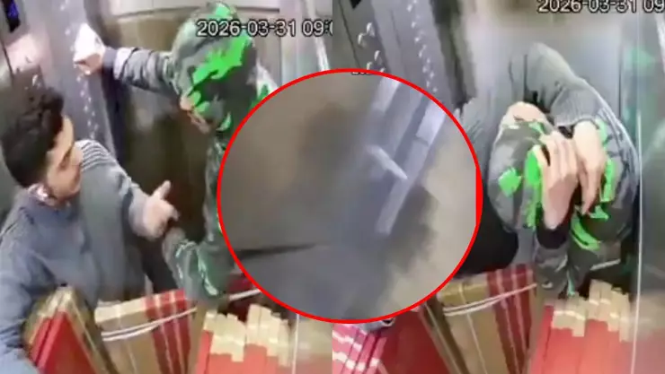 Video de TERROR: Momento exacto en que colapsa elevador con dos trabajadores y carga pesada