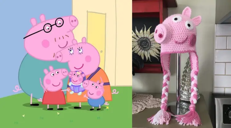 Peppa Pig Gorros de crochet para niños.jpeg