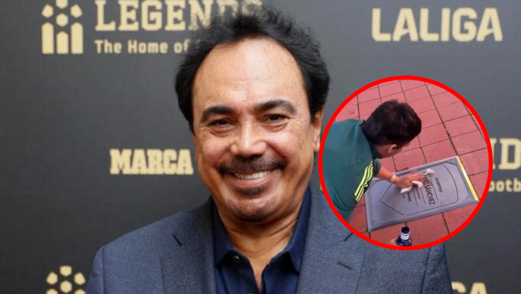 Hugo S&aacute;nchez reconoce acto de aficionado mexicano en Madrid y hace lo impensable