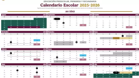 Calendario SEP ciclo escolar 2025-2026