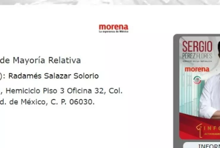 Senador de Morena pide ser llamado Checo Pérez en la Cámara de Senadores