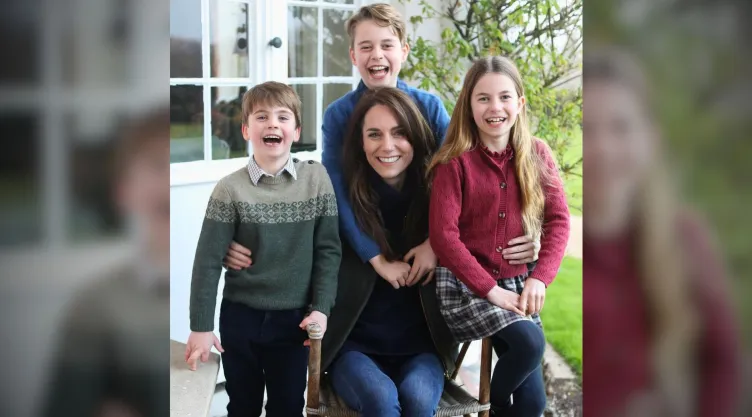 Fotografía alterada de kate middleton junto a sus hijos