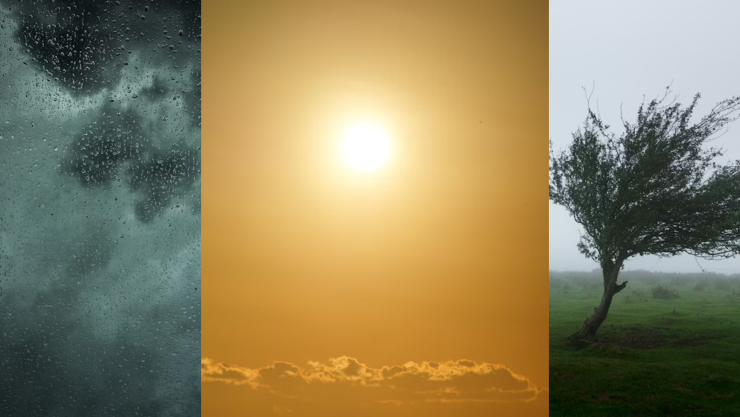 Triple amenaza climática: lluvias, vientos y temperaturas extremas