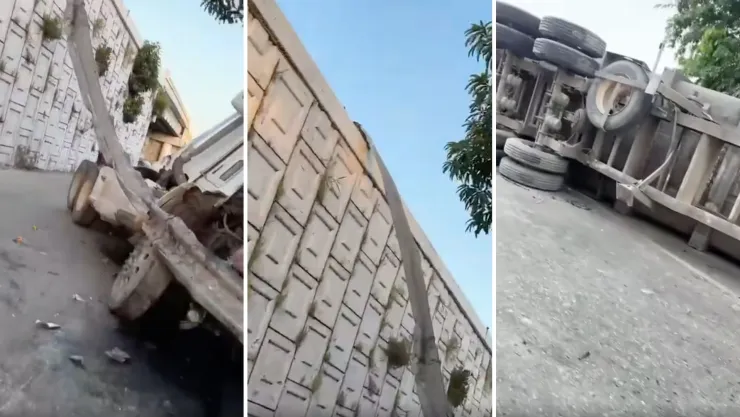 Tráiler cae de puente Villahermosa