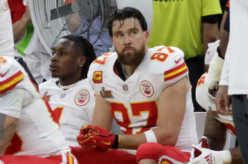Travis Kelce con una desastrosa actuación en el Super Bowl 2025