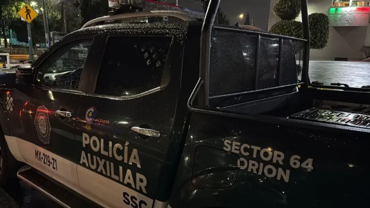 camioneta atacada del jefe de Policía Auxiliar.
