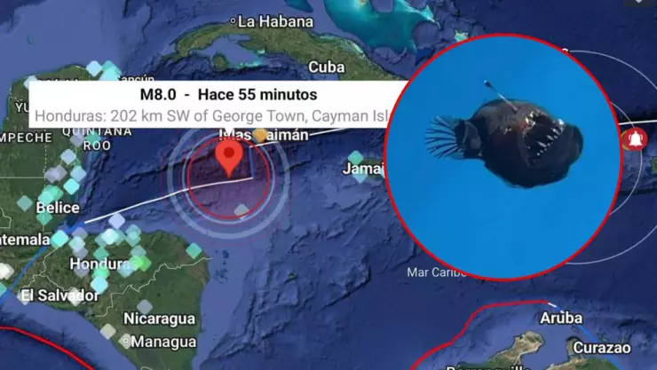 Aseguran que avistamiento de PEZ DIABLO predijo el sismo en el Mar Caribe