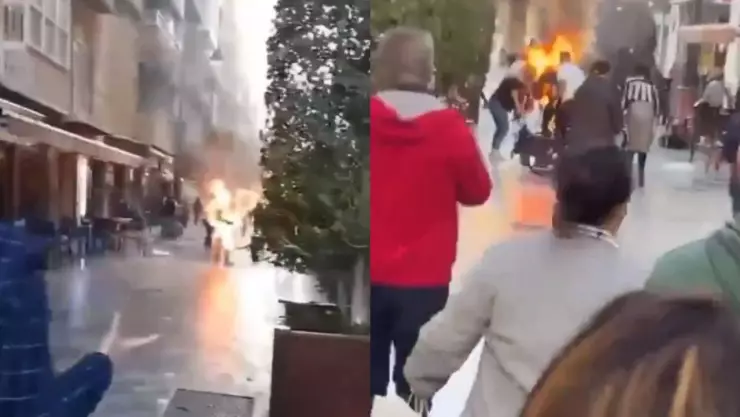 Hombre se incendia en España