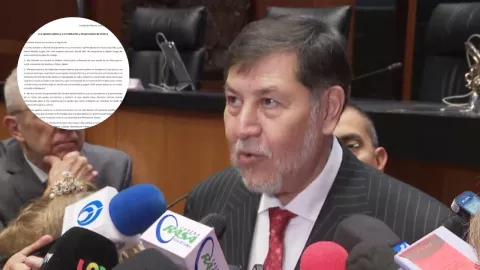 Noroña habla frente a medios de comunicación