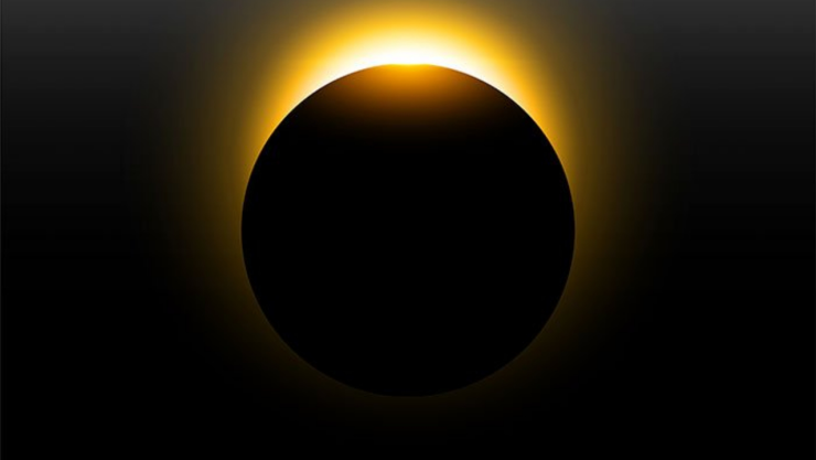 eclipse solar total que cubre por completo el sol