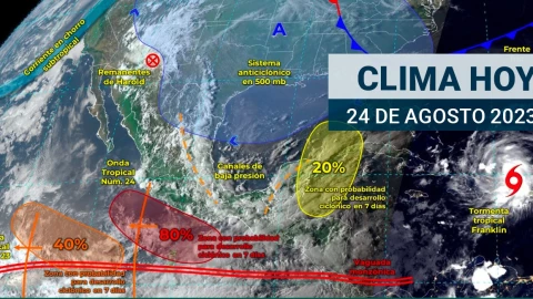Clima en M&eacute;xico 24 de agosto de 2023