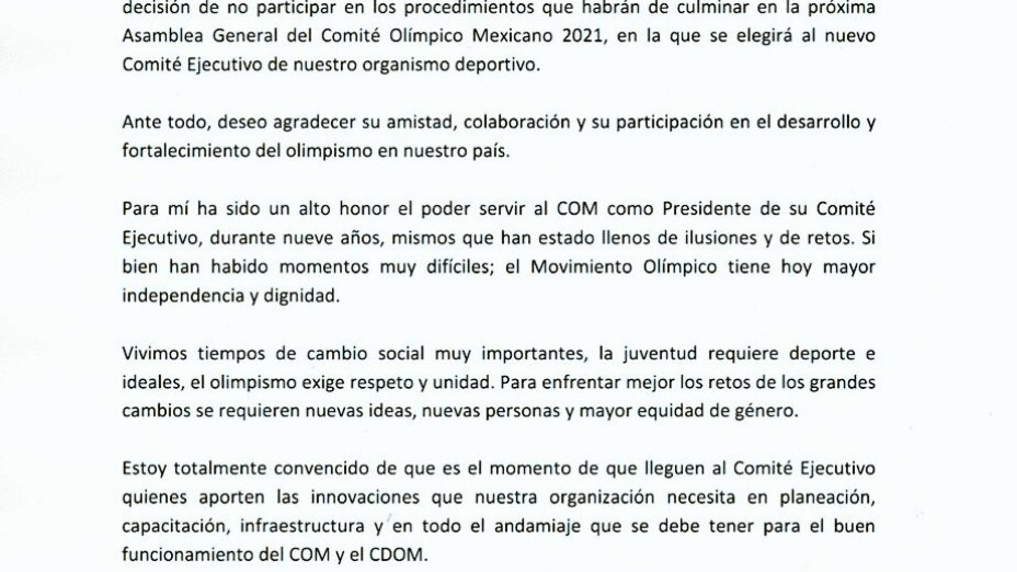 Carlos Padilla deja su cargo en la COM