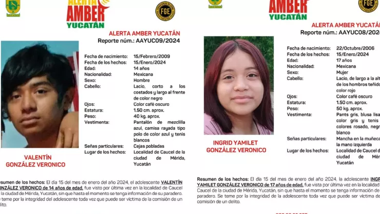 alerta amber hermanos yucatan desaparecidos
