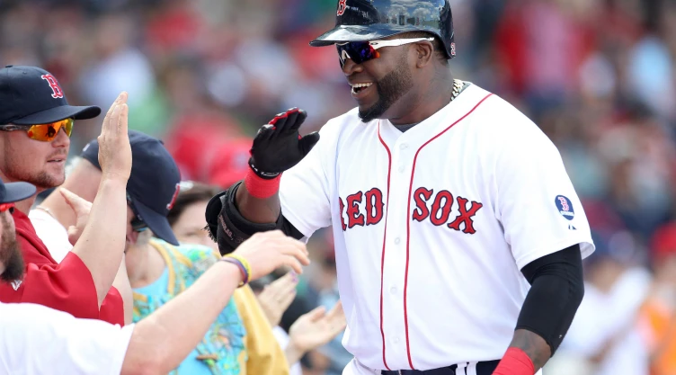 David Ortiz, de los Red Sox de Boston, celebra su anotación en un partido contra los Toronto Blue Jays el 222 de septiembre del 2013. Imagen: Reuters