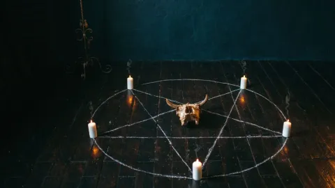 Ritual satánico en una casa