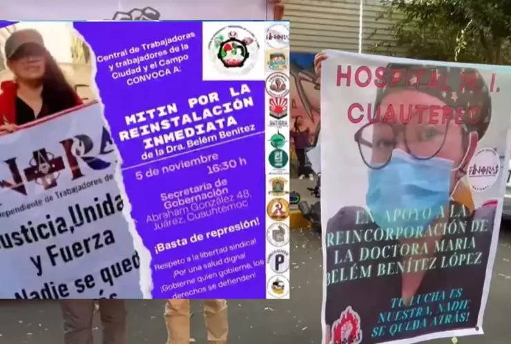 Exigen justicia para la doctora Belén Benítez, despedida por denunciar desabasto