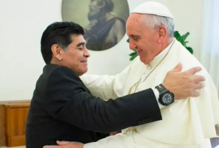 Maradona con el Papa Francisco