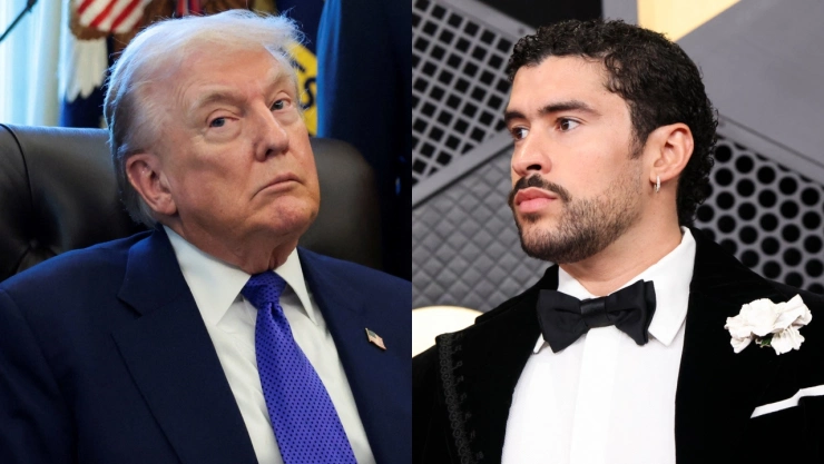 Fotos de Donald Trump y de Bad Bunny.