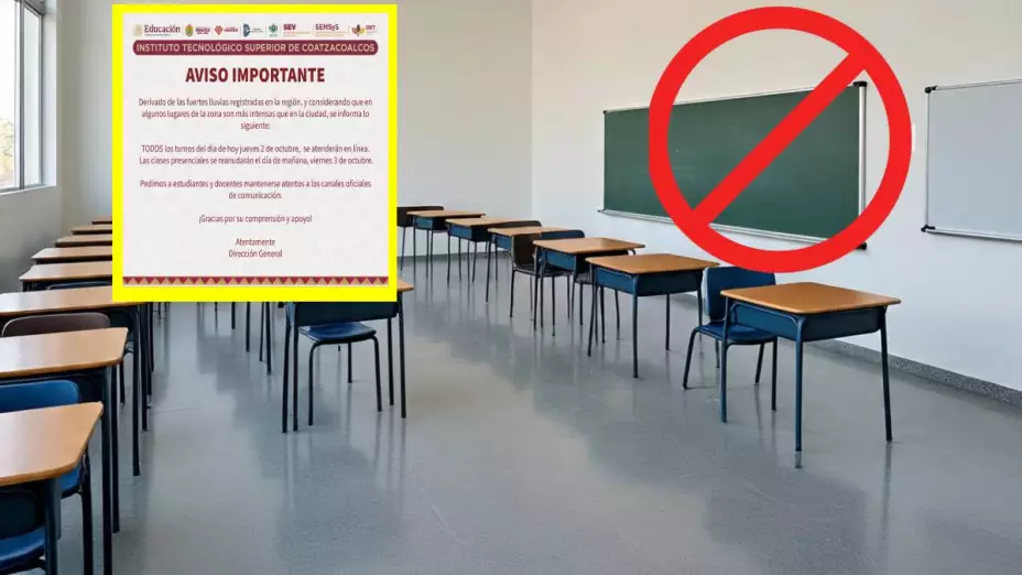 Suspensión de clases en el sur de Veracruz