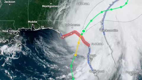 Huracán Debby en Florida este lunes