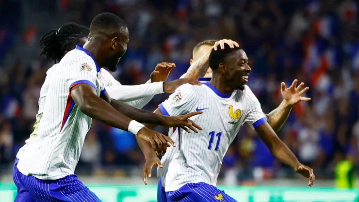 Francia celebra gol ante Bélgica
