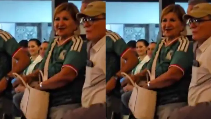 Abuchean a la diputada Teresa Guerra durante el partido de México. .jpg