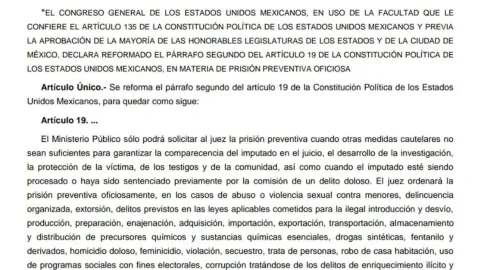 Cierre de año con reforma de prisión preventiva oficiosa