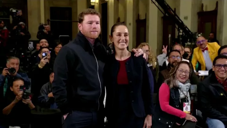 Canelo Álvarez y Claudia Sheinbaum, clase de box