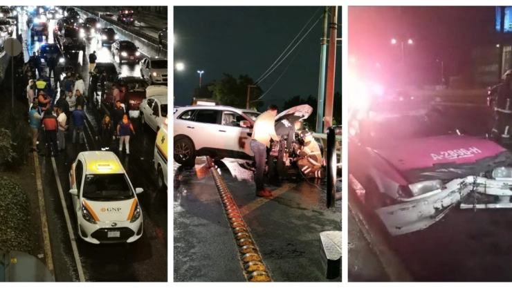 Noche de choques y accidentes en las calles de CDMX
