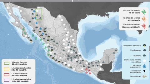 Clima en México hoy 31 de enero de 2024