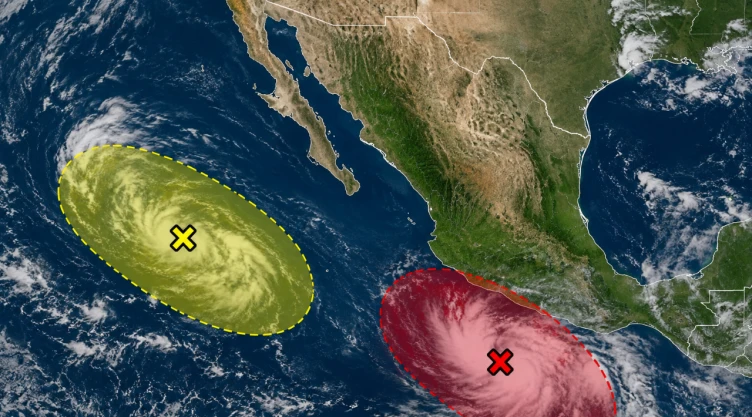 Vigilan dos zonas de baja presión en el Pacífico: Una tiene 70% de probabilidad de ser un ciclón frente a Guerrero y Jalisco
