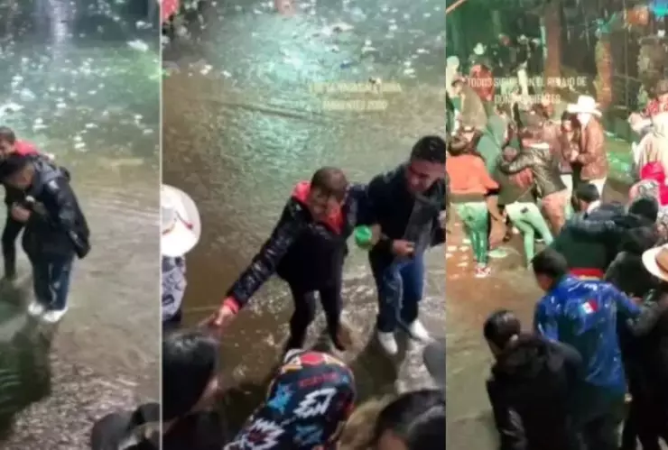 bailan bajo la lluvia Michoacán