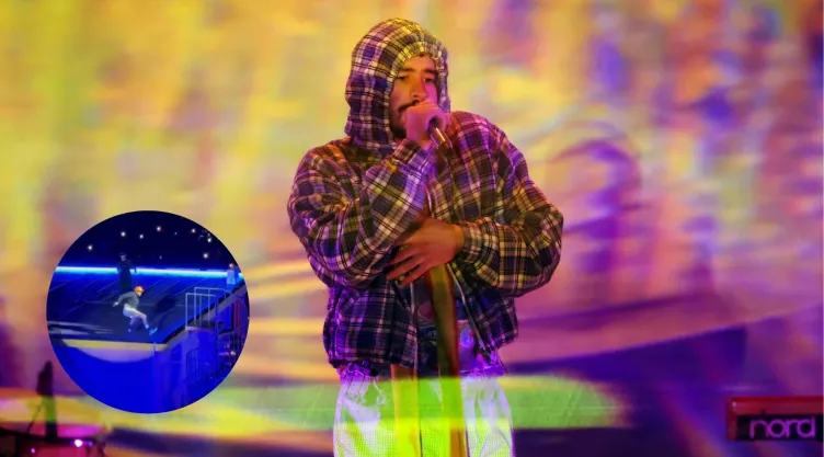 ¡ZAZ! Bad Bunny cae en el techo de “La Casita” durante su concierto en CDMX y así reaccionó el público