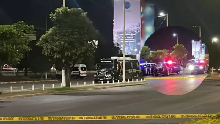 Restos frente a plaza comercial en Tres Ríos