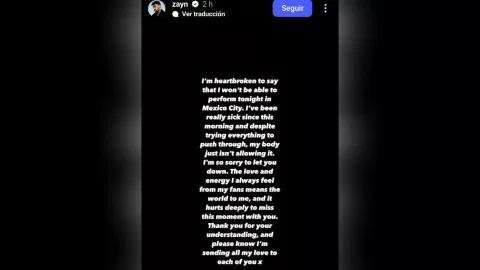 Disculpas Zayn Malik