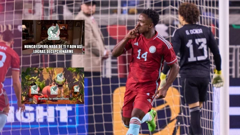 Sinisterra celebrando el gol de Colombia ante la Selección Mexicana