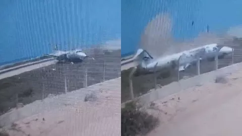 VIDEO: Avión se estrella en Somalia tras realizar un aterrizaje de emergencia