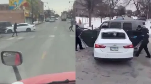 Trágico VIDEO | Pareja es baleada al interior de su vehículo mientras viajaban con su bebé a bordo